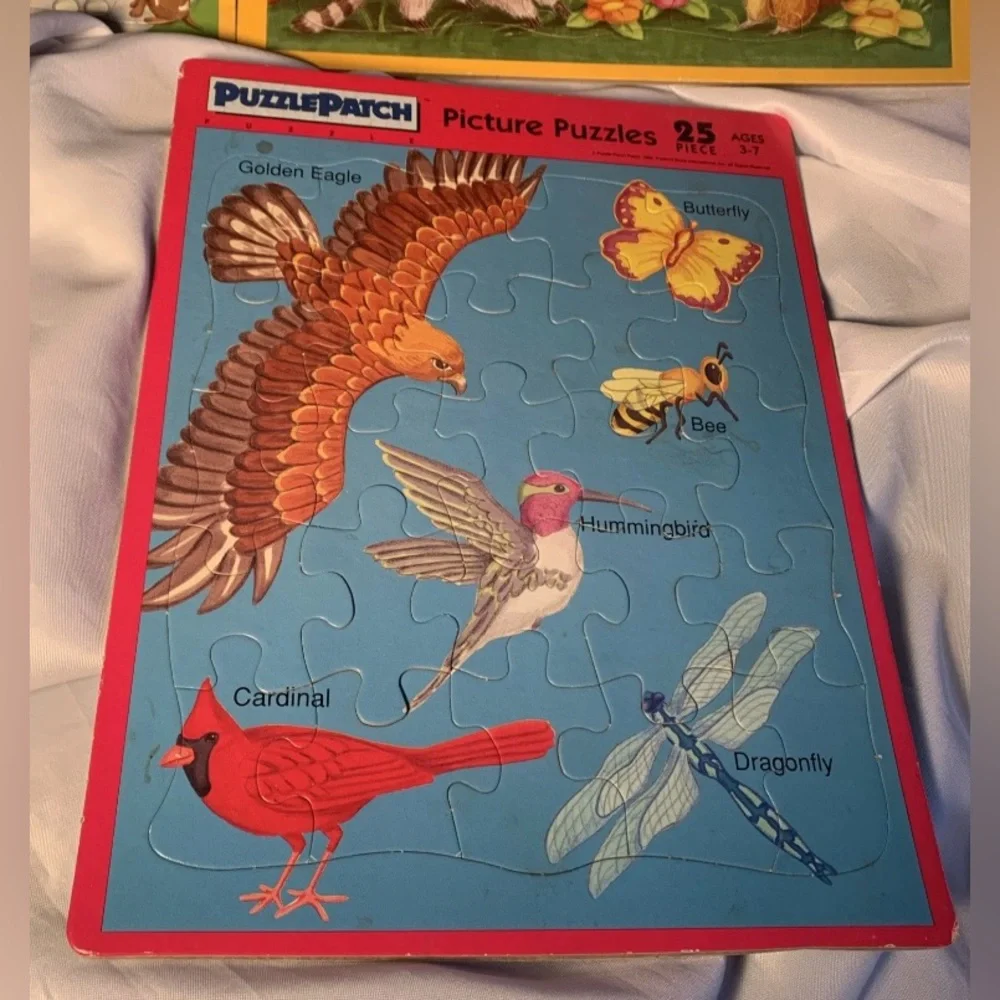 Picture Puzzles Set of 3 Chores Birds Mammals 14” x 10 3:4” 25 piece puzzles
